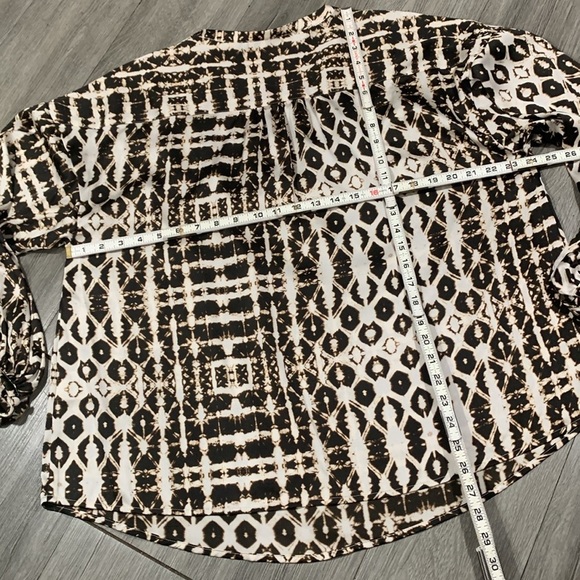 INC International Concepts Tie-Dye Charm Peasant Top Cream & Brown size 1X - Picture 9 of 11